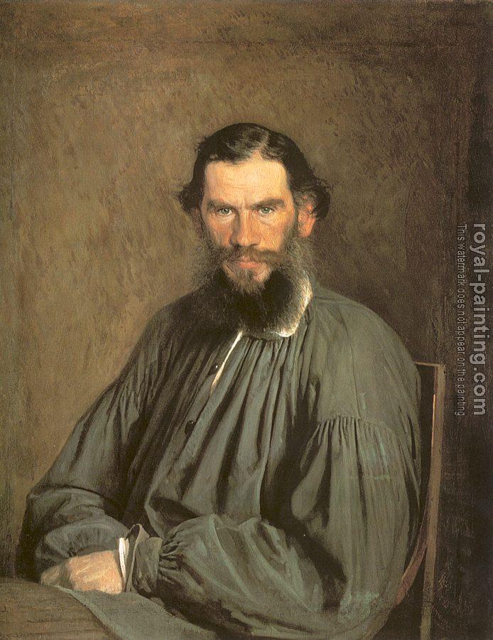 Ivan Nikolaevich Kramskoy : Portrait of the Writer Leo Tolstoy